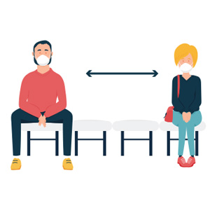 Immagine che indica i posti a sedere durante la santa messa